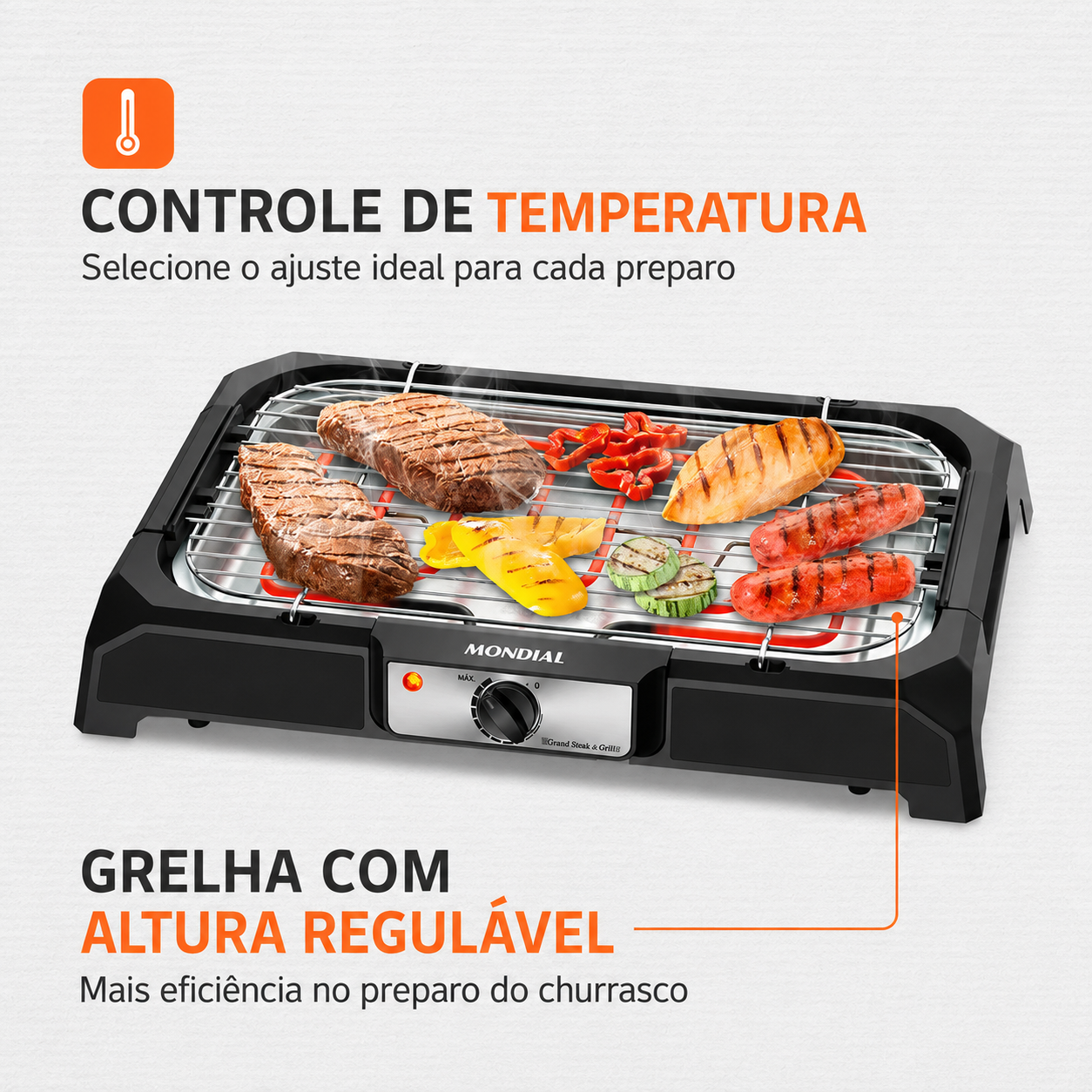 Churrasqueira Elétrica Mondial Grand Steak Grill CH-05 1800W